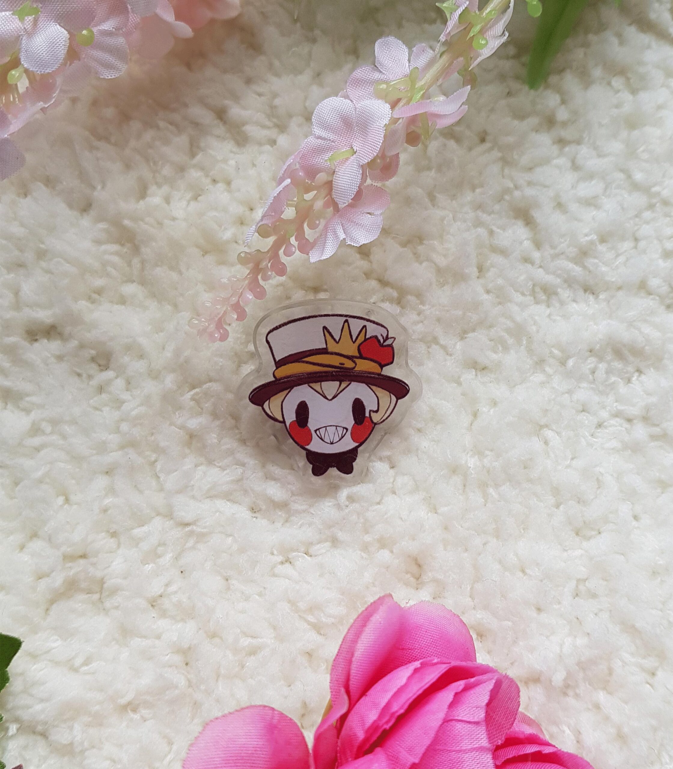 Hazbin Hotel | Acrylic pin | Fan Made | Fan Art | Cosplay pin | Chibi Style | Radio Apple Demon | Gift for Him or Her