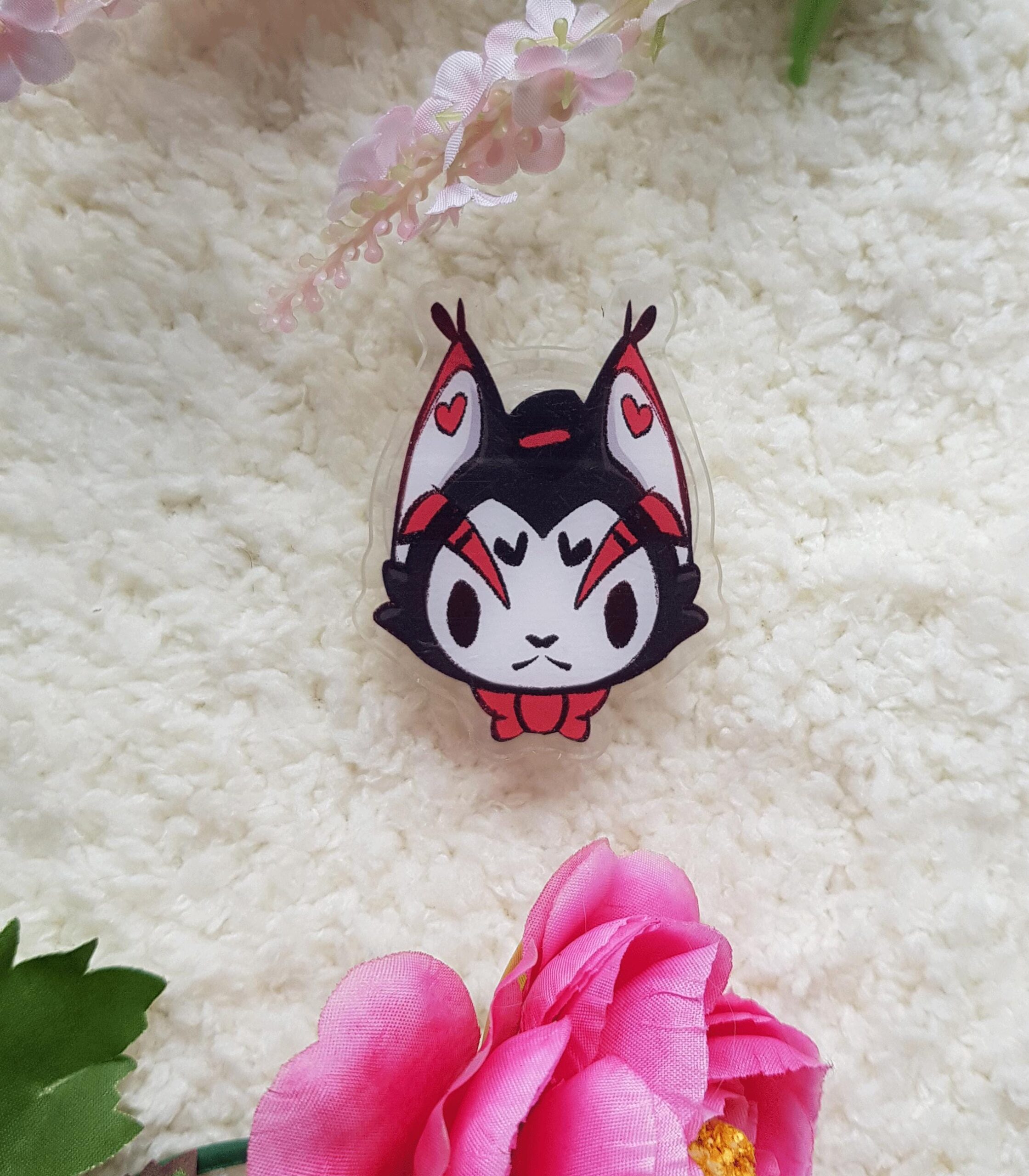 Hazbin Hotel | Phone Holder | Pop socket | Fan Made | Fan Art | Cosplay pin | Chibi Style | Radio Apple Demon | Gift for Him or Her - Imagen 4