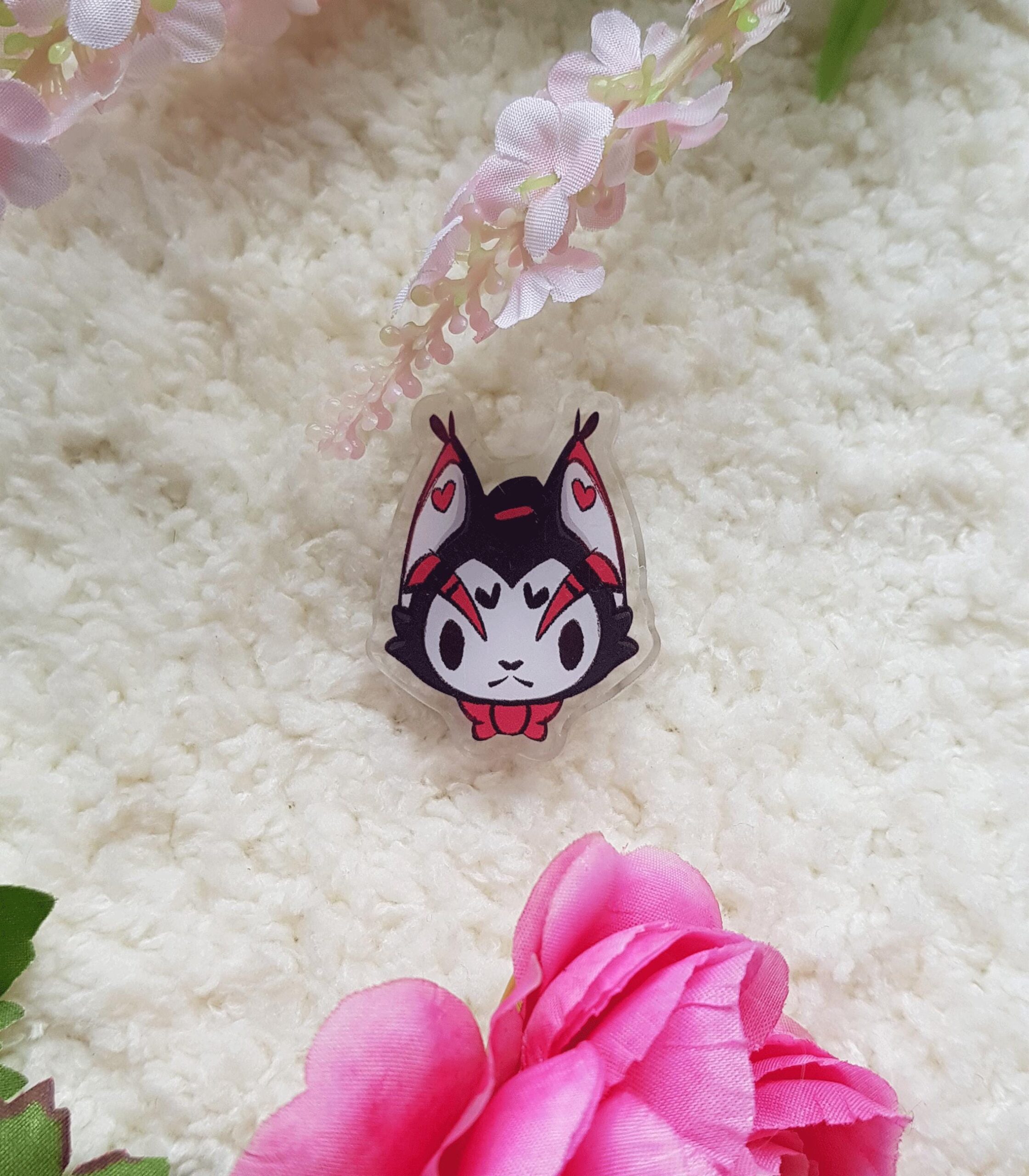 Hazbin Hotel | Acrylic pin | Fan Made | Fan Art | Cosplay pin | Chibi Style | Radio Apple Demon | Gift for Him or Her - Imagen 4