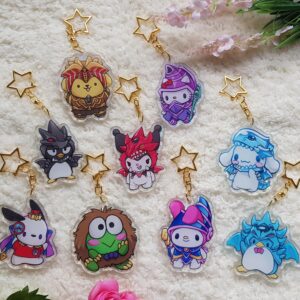 Mc x Yugioh | Acrylic Keychain | Cosplay keychain | Chibi Style | Kitty | Cinnamon Chilemorron | Pink Melody | Gift for Him or Her