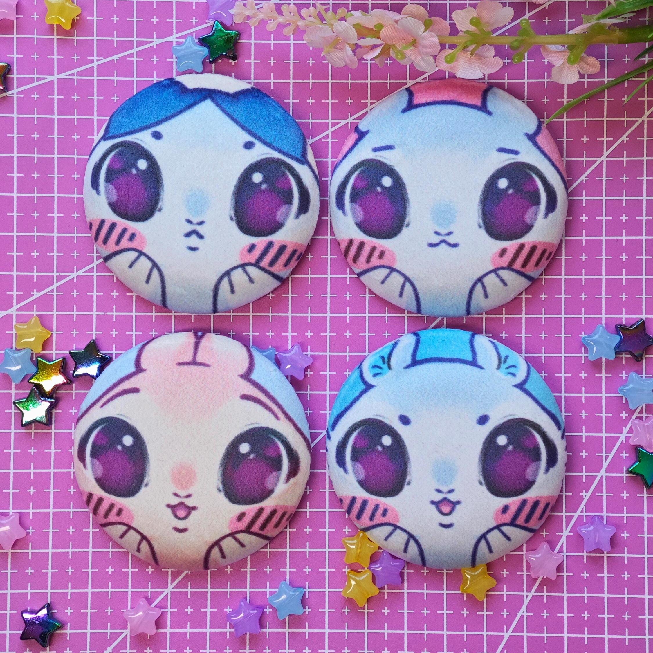 Fan Made | Fan Art | Plushie Sponch Soft Pin | Momanga | Usagi | Hachi | Chiika | Cosplay pin | Chibi Style |Gift for Him or Her