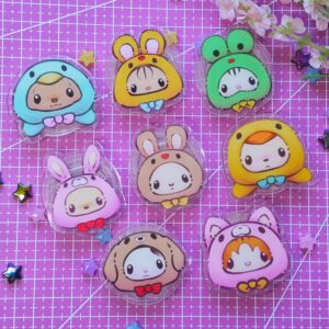 Sylvanian Families | Phone Holder | Pop socket | Fan Made Ternurines | Fan Art | Cosplay pin | Chibi Style | Gift for Him or Her